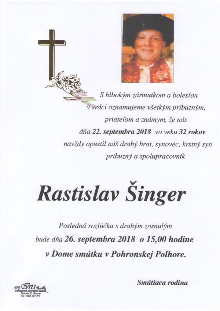 Rozlúčka s Rastislavom Šingerom